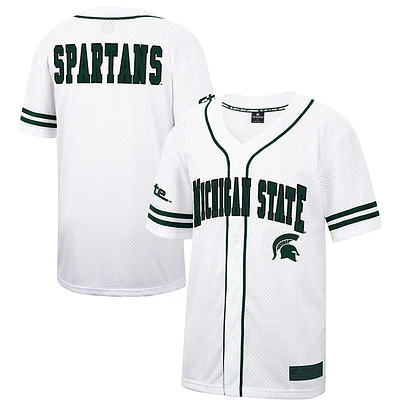 Men's Colosseum Michigan State Spartans Free Spirited Mesh Button-Up Baseball Jersey