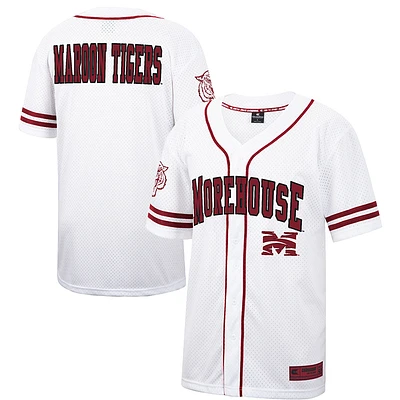 Men's Colosseum Morehouse Maroon Tigers Free Spirited Mesh Button-Up Baseball Jersey