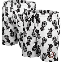 Men's Colosseum White/Black Florida State Seminoles Pineapple Swim Shorts