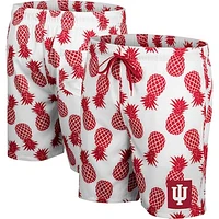 Men's Colosseum White/Crimson Indiana Hoosiers Pineapple Swim Shorts