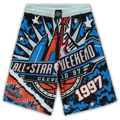 Men's Mitchell & Ness Blue/Black NBA 1997 All-Star Game Hardwood Classics Big Tall Jumbotron 2.0 Shorts