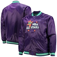 Men's Mitchell & Ness Purple Big Tall 1995 NBA All-Star Game Hardwood Classics Satin Full-Snap Jacket