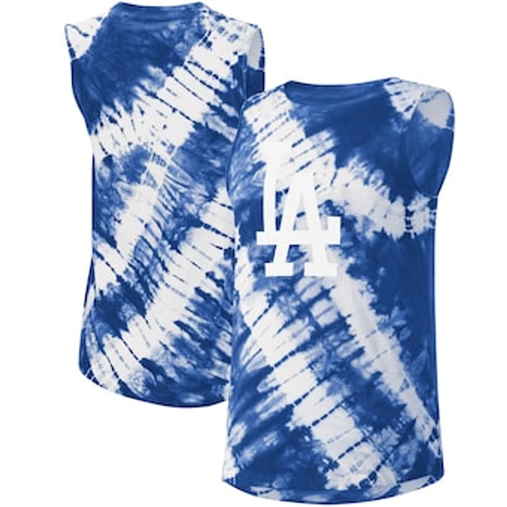 Women's Touch Royal Los Angeles Dodgers Money Ball Tie-Dye Tank Top