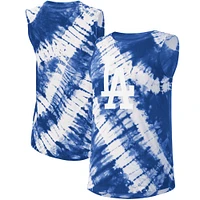 Women's Touch Royal Los Angeles Dodgers Money Ball Tie-Dye Tank Top