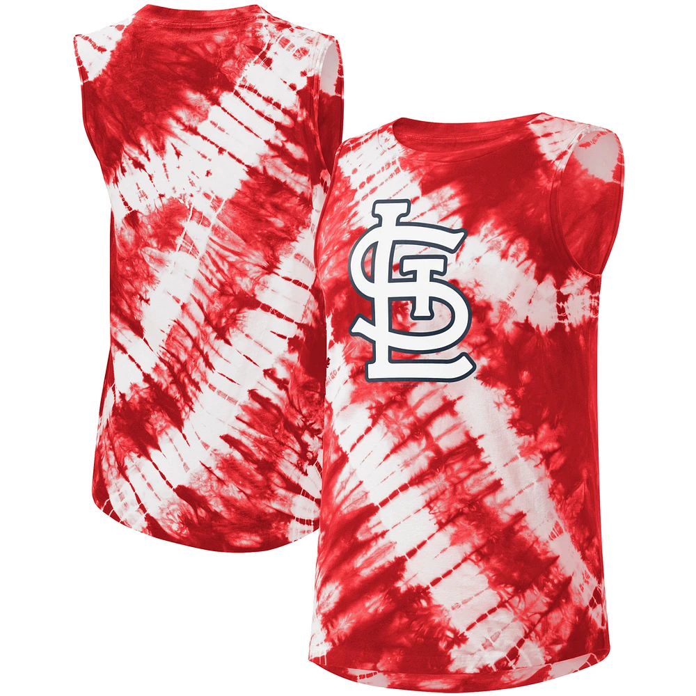 Women's Touch Red St. Louis Cardinals Money Ball Tie-Dye Tank Top