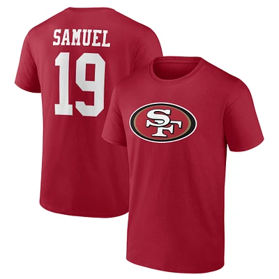 Men's Fanatics Deebo Samuel Scarlet San Francisco 49ers Player Icon Name & Number T-Shirt