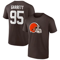 Men's Myles Garrett Brown Cleveland Browns Player Icon Name & Number T-Shirt