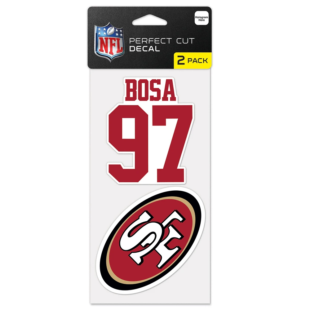 WinCraft Nick Bosa San Francisco 49ers Perfect Cut 2-Pack Player - Decal Set