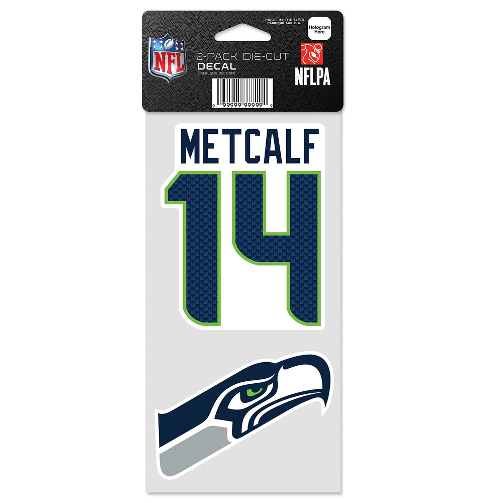 WinCraft DK Metcalf Seattle Seahawks Perfect Cut 2-Pack Player - Decal Set