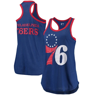 Women's G-III Sports by Carl Banks Royal Philadelphia 76ers Showdown Scoop-Neck Racerback Tank Top