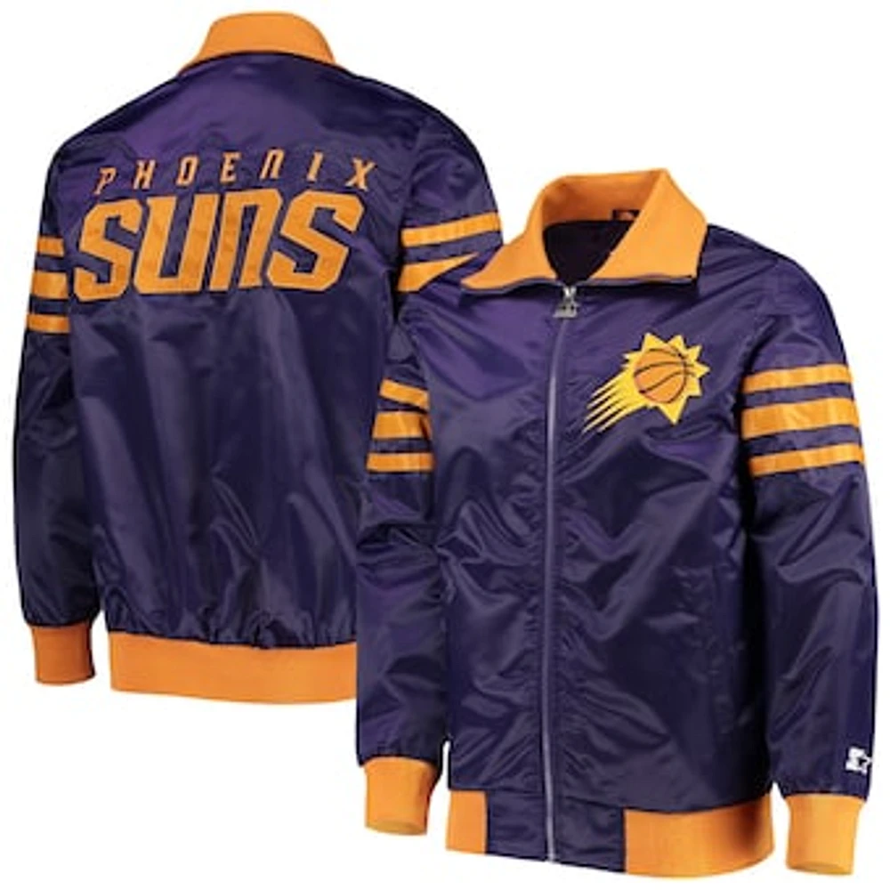 Men's Starter Purple Phoenix Suns The Captain II Full-Zip Varsity Jacket