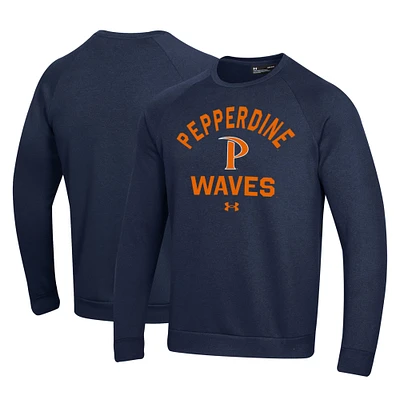 Men's Under Armour Navy Pepperdine Waves All Day Fleece Pullover Sweatshirt