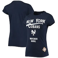 Women's Stitches Navy New York Cubans Negro League Logo T-Shirt