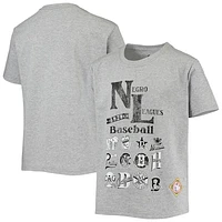 Youth Stitches Heathered Gray Negro League Baseball All-Over Print T-Shirt