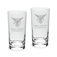 Ball State Cardinals 10oz. 2-Piece Highball Glass Set