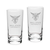 Ball State Cardinals 10oz. 2-Piece Highball Glass Set