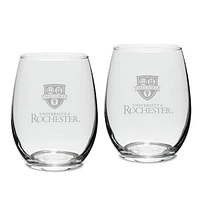 Rochester Yellow Jackets 15oz. 2-Piece Stemless Wine Glass Set