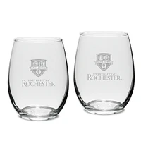 Rochester Yellow Jackets 15oz. 2-Piece Stemless Wine Glass Set