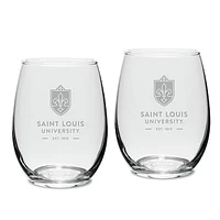 Saint Louis Billikens 15oz. 2-Piece Stemless Wine Glass Set