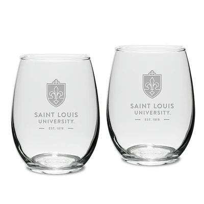 Saint Louis Billikens 15oz. 2-Piece Stemless Wine Glass Set