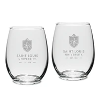 Saint Louis Billikens 15oz. 2-Piece Stemless Wine Glass Set