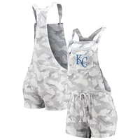 Women's Concepts Sport Gray Kansas City Royals Camo Romper Overalls