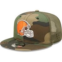 Men's New Era Camo/Olive Cleveland Browns Trucker 9FIFTY