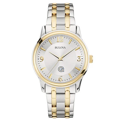 Bulova Silver/Gold Georgetown Hoyas Classic Two-Tone Round Watch