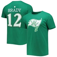 Men's Fanatics Tom Brady Green Tampa Bay Buccaneers St. Patrick's Day Icon Player T-Shirt