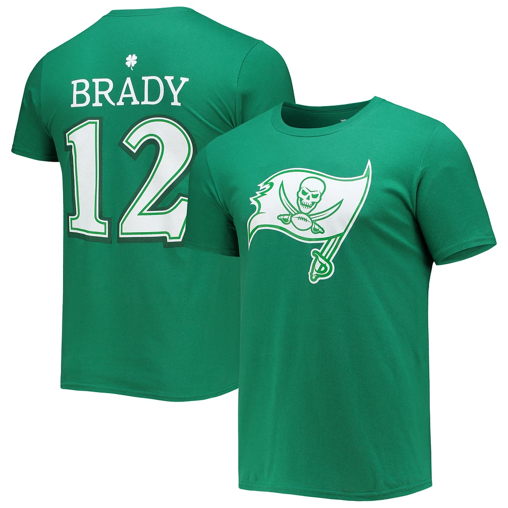 Men's Fanatics Tom Brady Green Tampa Bay Buccaneers St. Patrick's Day Icon Player T-Shirt