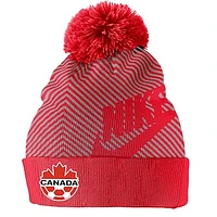 Men's Nike Red Canada Soccer Futura - Cuffed Knit Hat with Pom