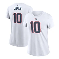 Women's  Nike Mac Jones White New England Patriots Name & Number T-Shirt