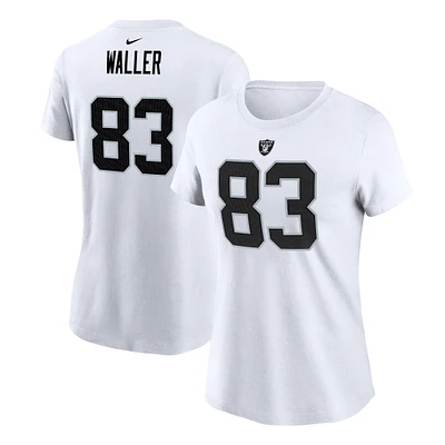 Women's Nike Darren Waller White Las Vegas Raiders Player Name & Number T-Shirt