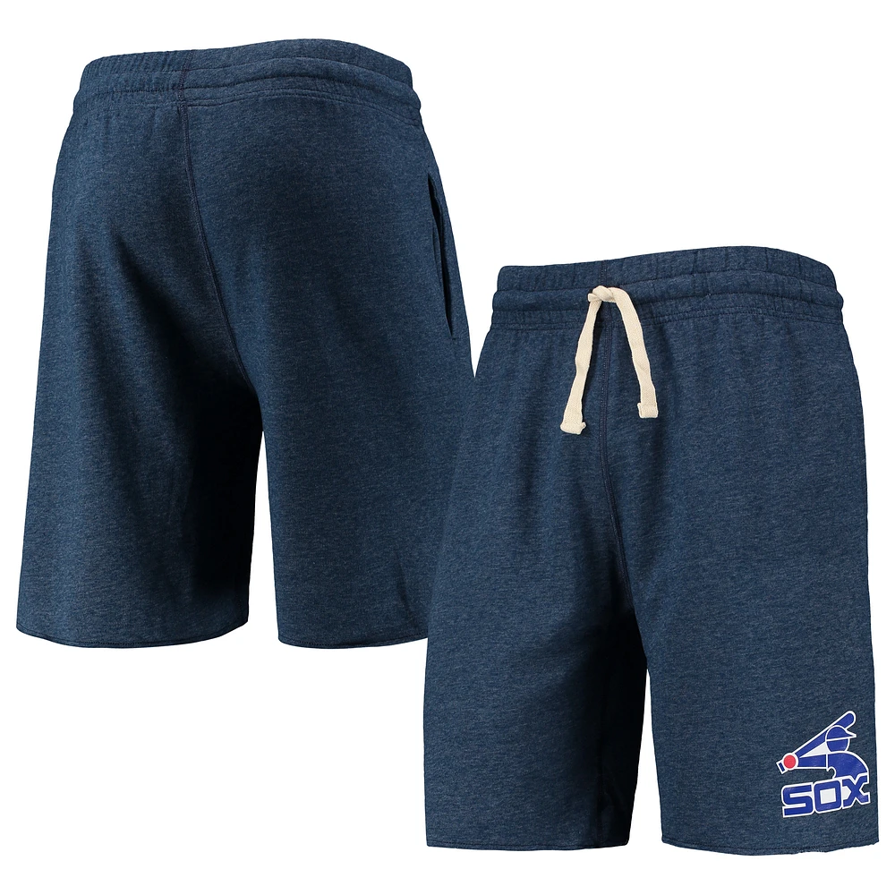 Men's Concepts Sport Heathered Navy Chicago White Sox Mainstream Logo Terry Tri-Blend Shorts