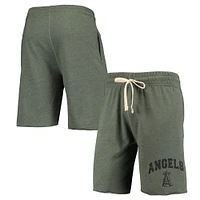 Men's Concepts Sport Green Los Angeles Angels Mainstream Logo Terry Tri-Blend Shorts