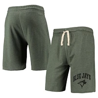 Men's Concepts Sport Heathered Green Toronto Blue Jays Mainstream Logo Terry Tri-Blend Shorts