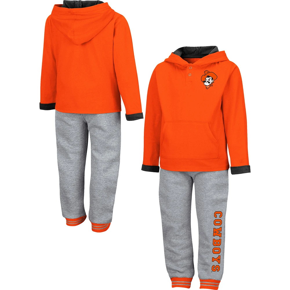 Toddler Colosseum Orange/Heathered Gray Oklahoma State Cowboys Poppies Pullover Hoodie and Sweatpants Set