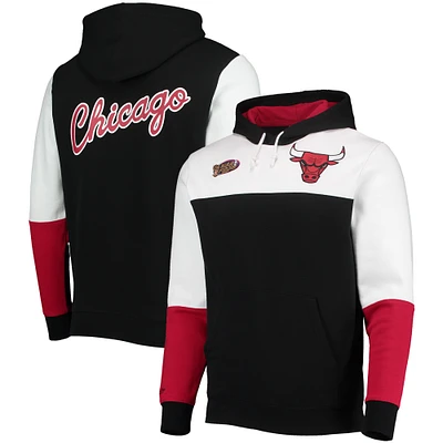 Men's Mitchell & Ness Black Chicago Bulls Hardwood Classics 1996 NBA Finals Fusion 2.0 Colorblock Pullover Hoodie