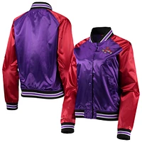 Women's Mitchell & Ness Purple Toronto Raptors Hardwood Classics Raglan Satin Full-Snap Jacket