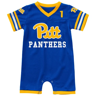 Infant Colosseum Royal Pitt Panthers Bumpo Football Romper