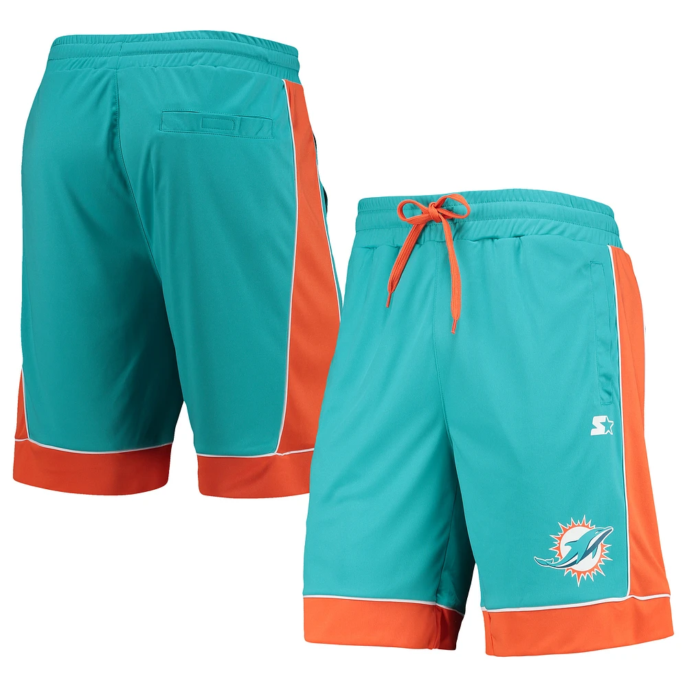 Men's Starter Aqua/Orange Miami Dolphins Fan Favorite Fashion Shorts