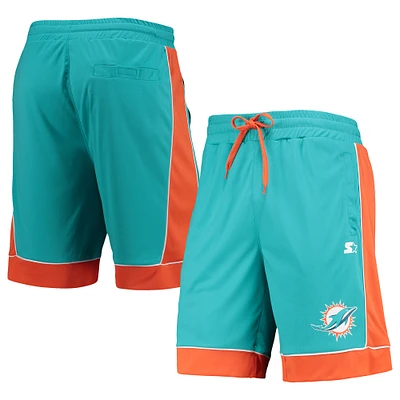 Men's Starter Aqua/Orange Miami Dolphins Fan Favorite Fashion Shorts
