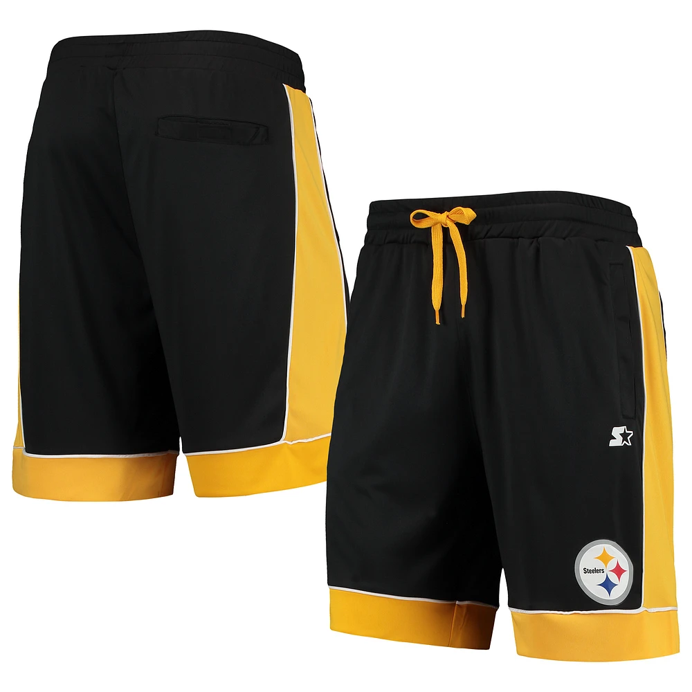 Men's Starter Black/Gold Pittsburgh Steelers Fan Favorite Fashion Shorts