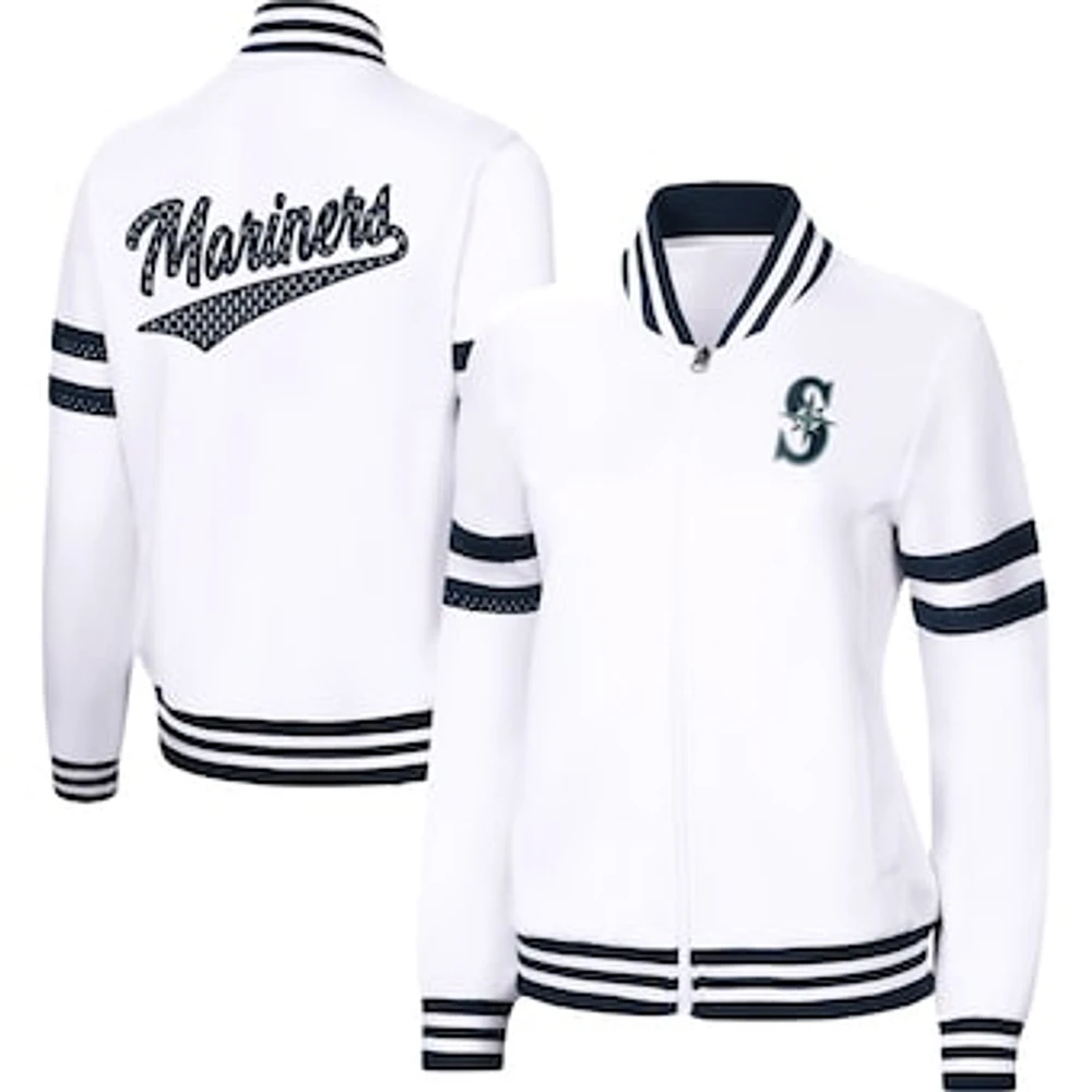 Women's G-III 4Her by Carl Banks White Seattle Mariners Pre-Game - Full-Zip Track Jacket