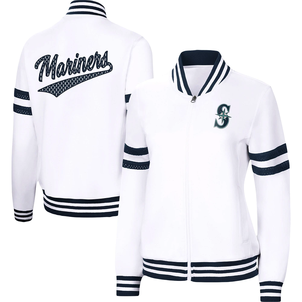 Women's G-III 4Her by Carl Banks White Seattle Mariners Pre-Game - Full-Zip Track Jacket