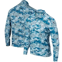 Men's Blue Detroit Tigers Digital Camo Performance Quarter-Zip Pullover Jacket