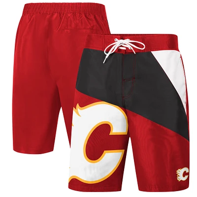 Men's G-III Sports by Carl Banks Red Calgary Flames Wind Wave - Board Shorts