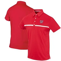 Men's Red Washington Nationals Color Blocked Stretch Polo