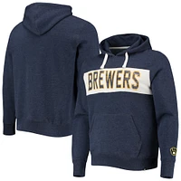 Men's '47 Heathered Navy Milwaukee Brewers Team Pullover Hoodie