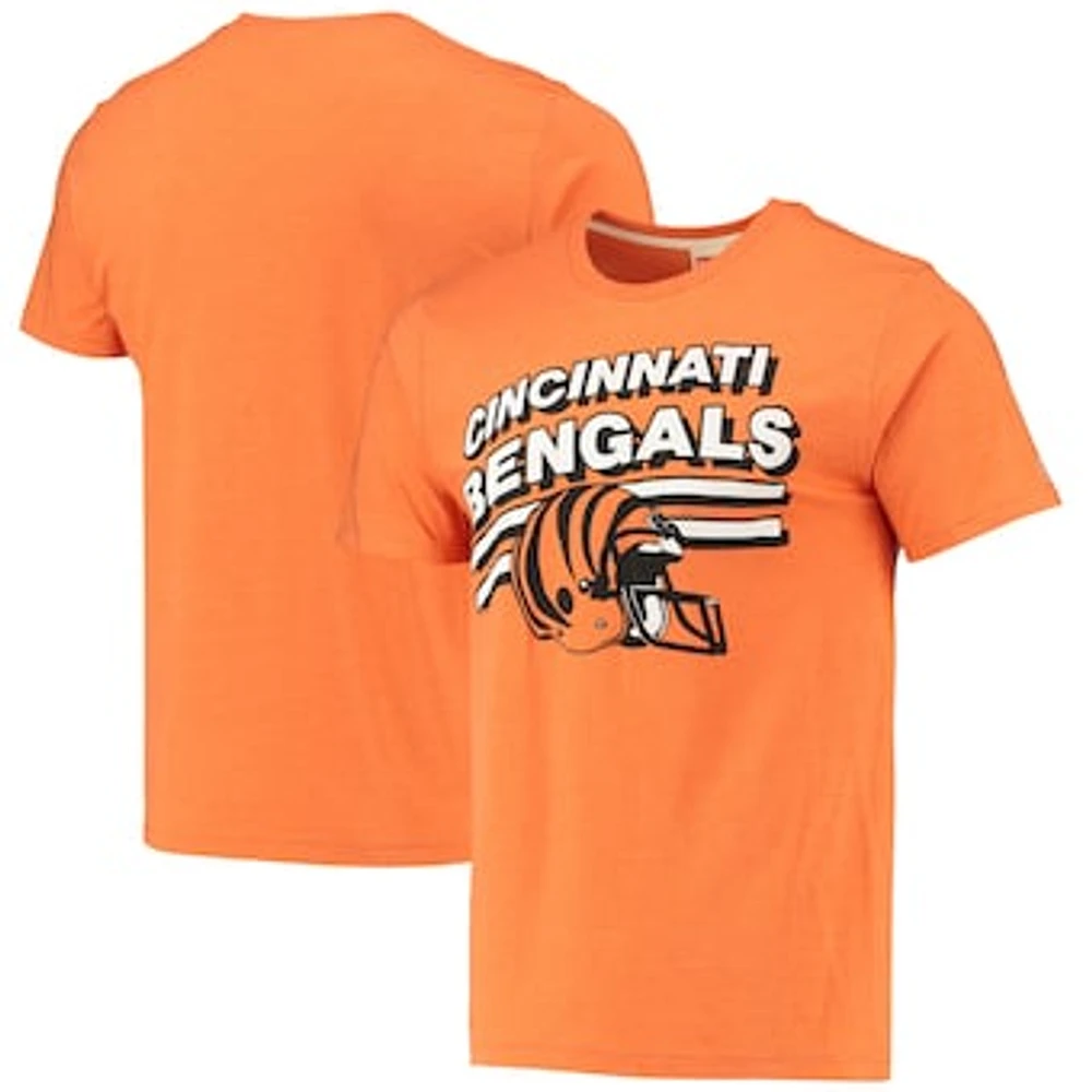 Men's Homage Orange Cincinnati Bengals Stripes Tri-Blend T-Shirt